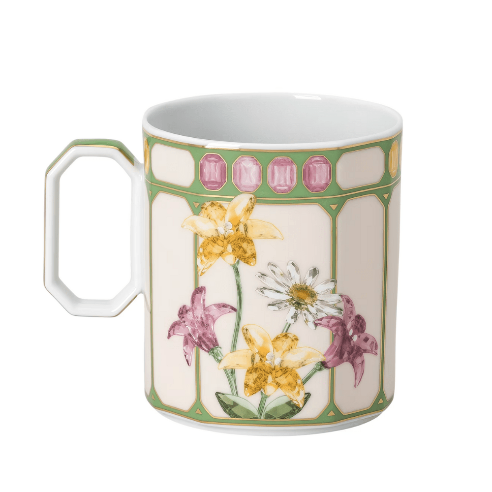 Swarovski x Rosenthal Idyllia mug Porcelain, Crystal print motif, Flycatcher -Rosenthal