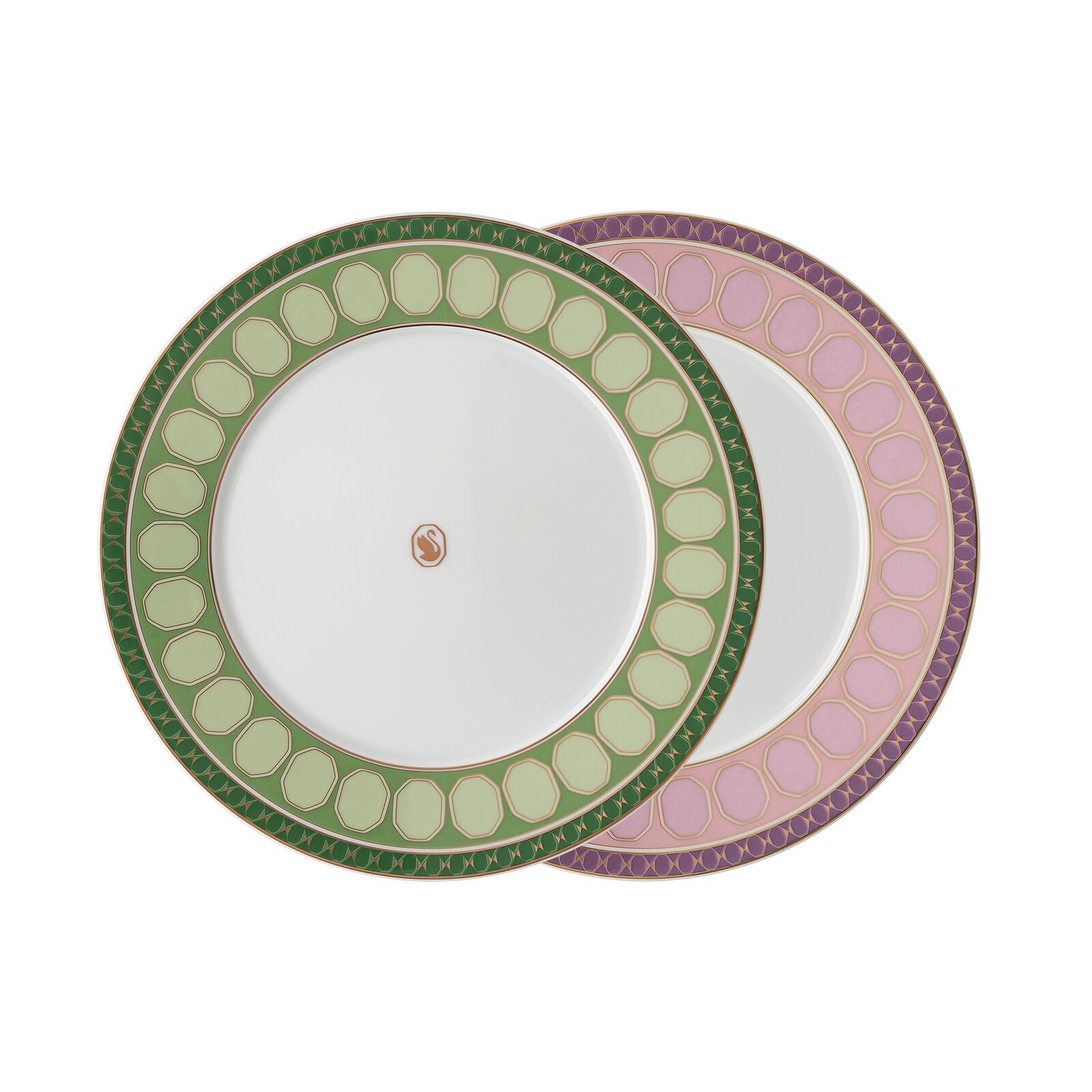 Swarovski x Rosenthal Signum Fern + Rose Set 2 Plates 23 cm -Rosenthal