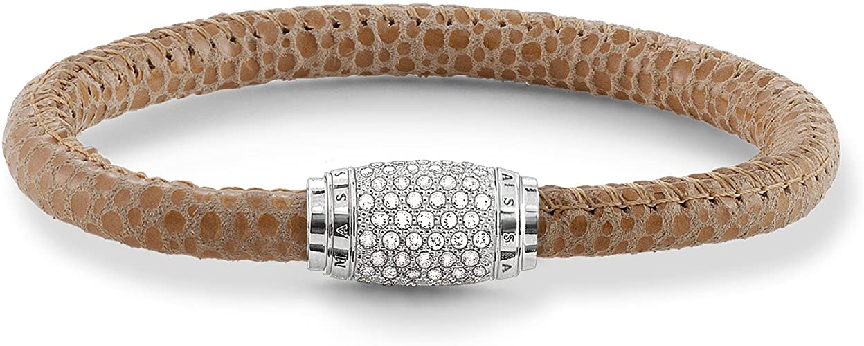 Thomas Sabo Bracelet Nappa Leather Sterling Silver 19Cm Beige U -Thomas Sabo