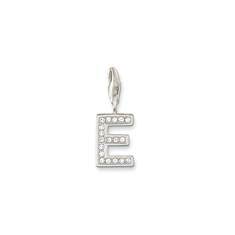 Thomas Sabo Charm Club Charm E Sterling Silver & C.Z. White 0227-051-1 -Thomas Sabo