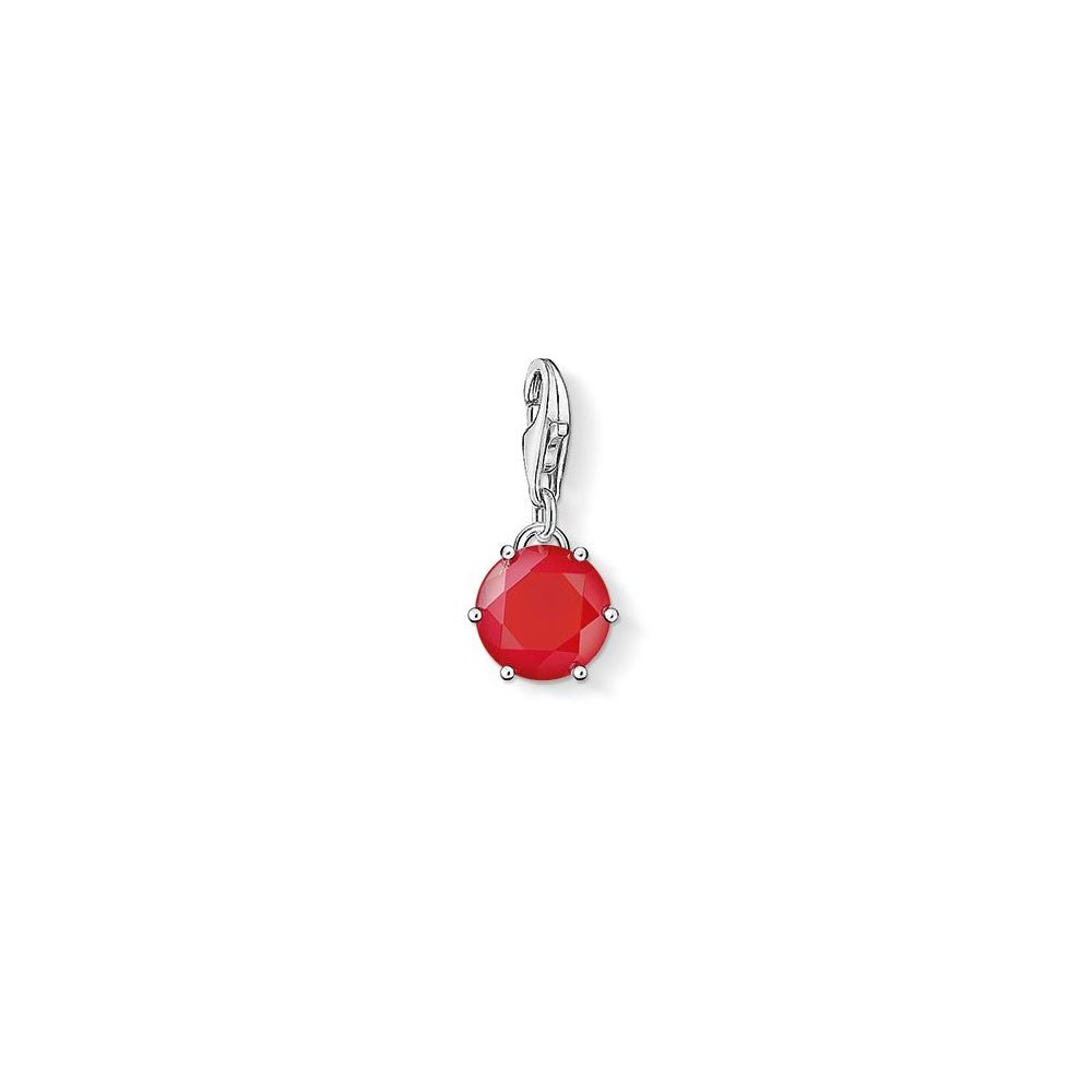 Thomas Sabo Charm Club Charm July Sterling Silver & Stone Red 1260-590 -Thomas Sabo