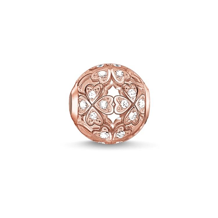 Thomas Sabo Karma Bead Clover Leaf Sterling Silver & Rose Gold White K -Thomas Sabo