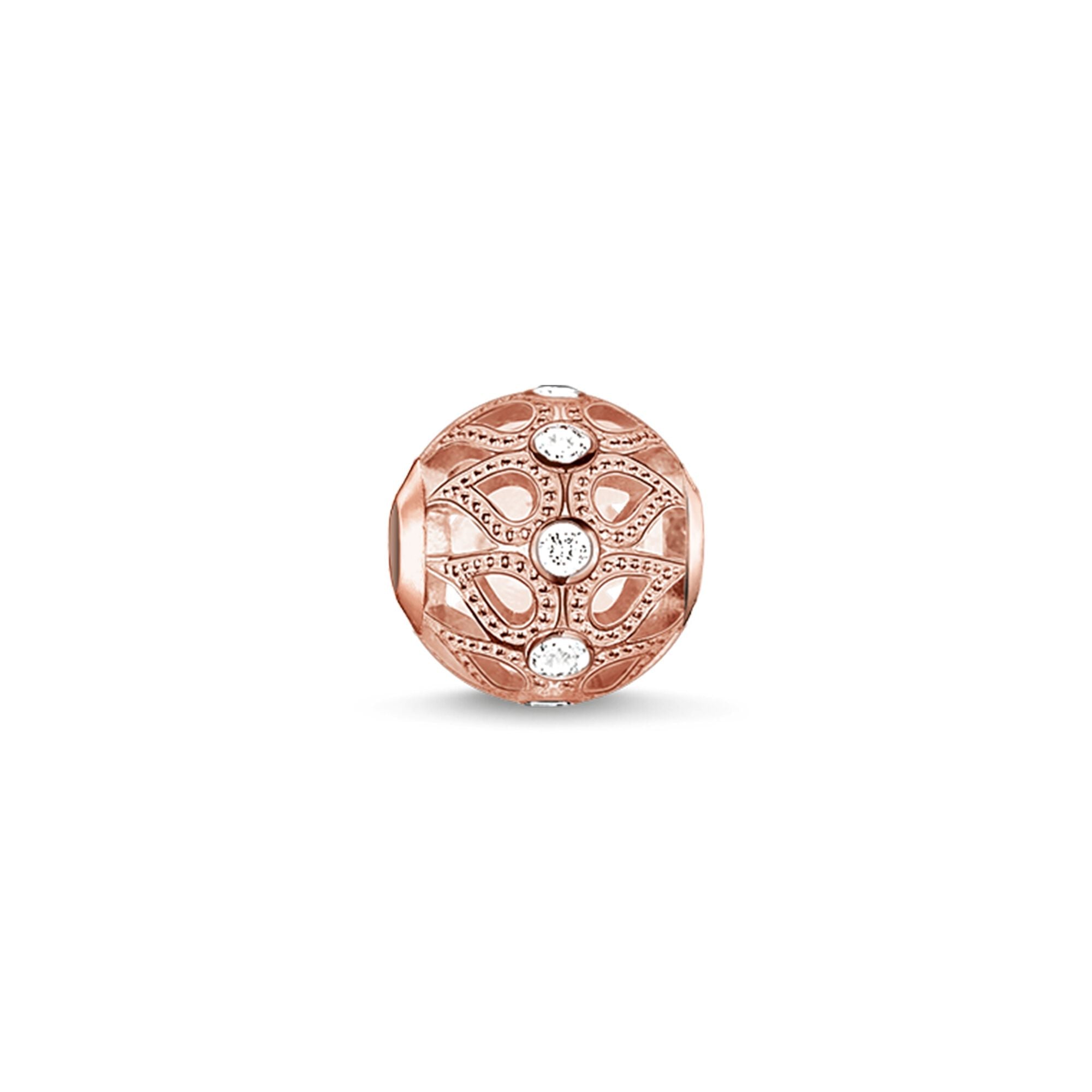 Thomas Sabo Karma Bead Dew Drop Sterling Silver & Rose Gold White K014 -Thomas Sabo