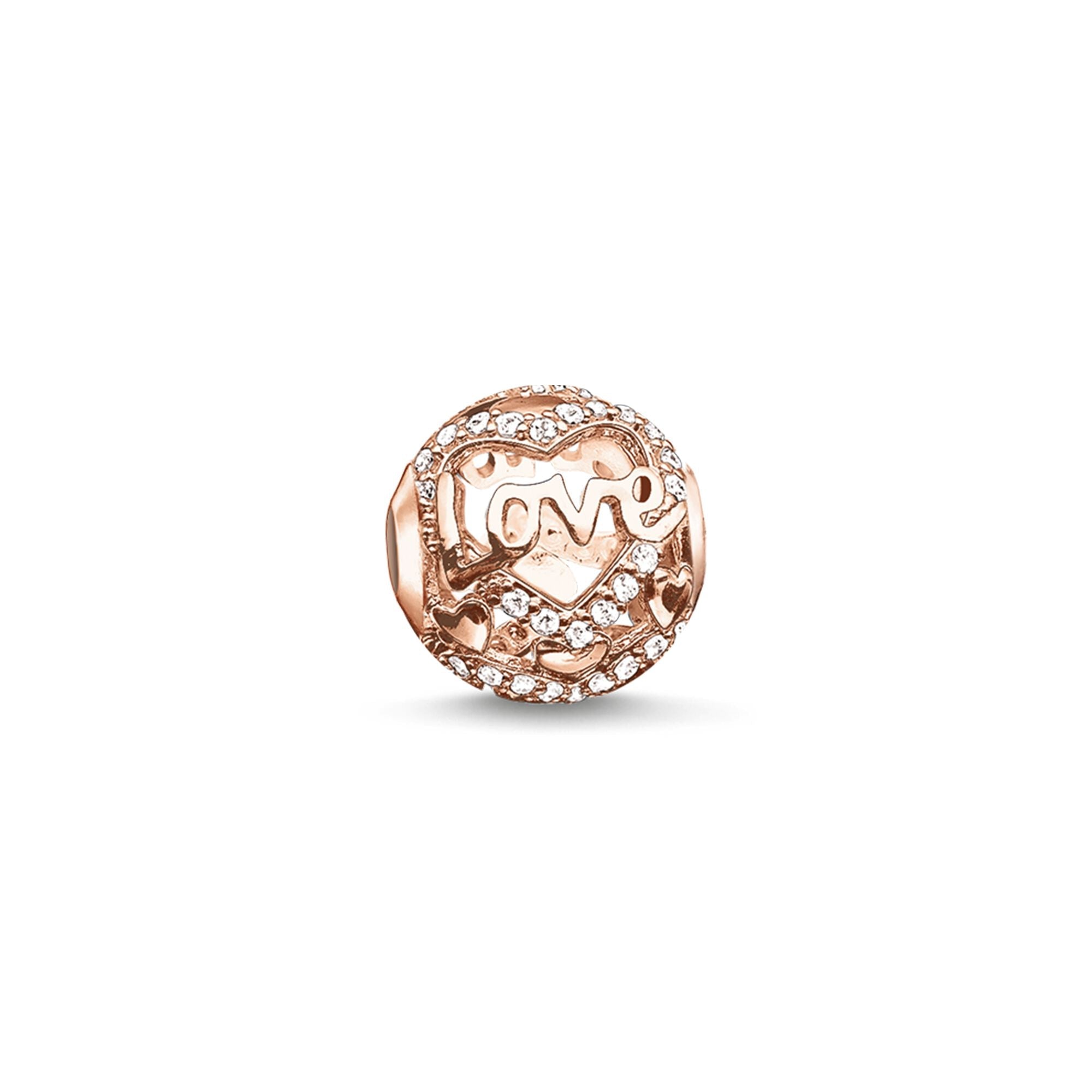 Thomas Sabo Karma Bead Heart Of Love Sterling Silver & Rose Gold White -Thomas Sabo