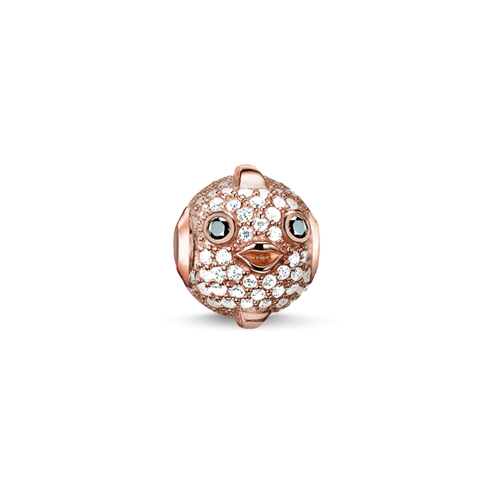 Thomas Sabo Karma Bead Pufferfish Sterling Silver & Rose Gold White K0 -Thomas Sabo