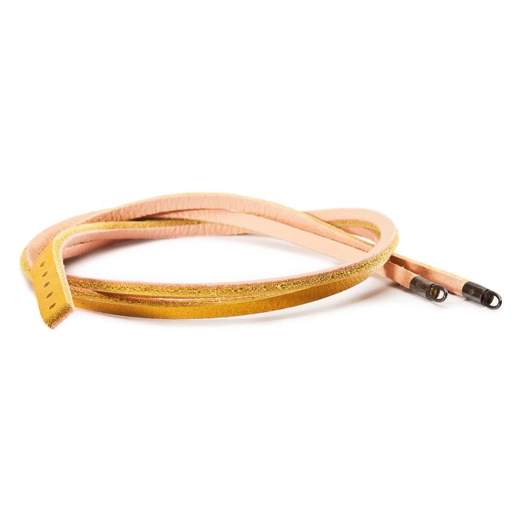 Troll Beads Bracelet Yellow/Pink Leather & Sterling Silver 45cm L511145 -Troll Beads