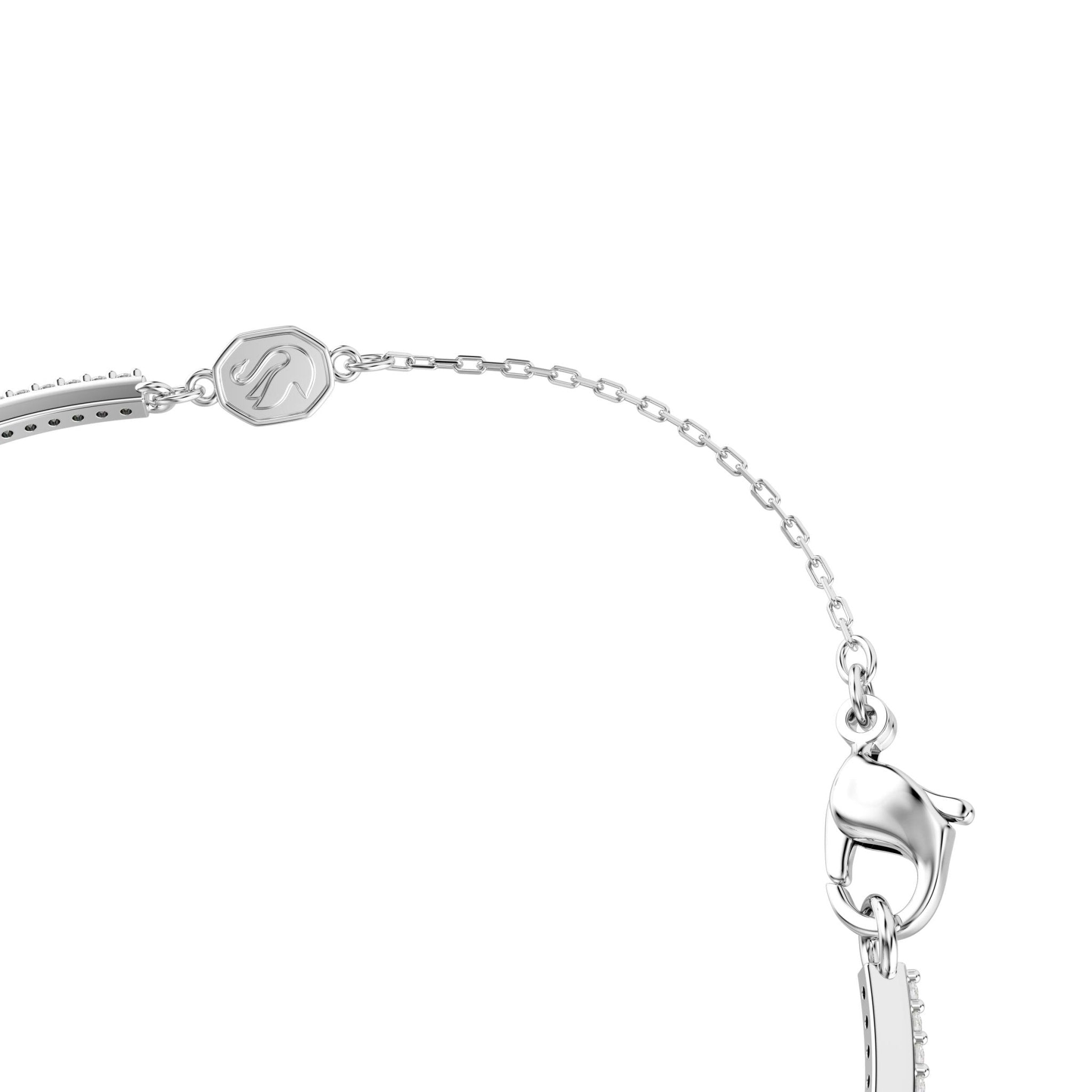 Una Angelic bangle, Mixed cuts, Green, Rhodium plated -Swarovski