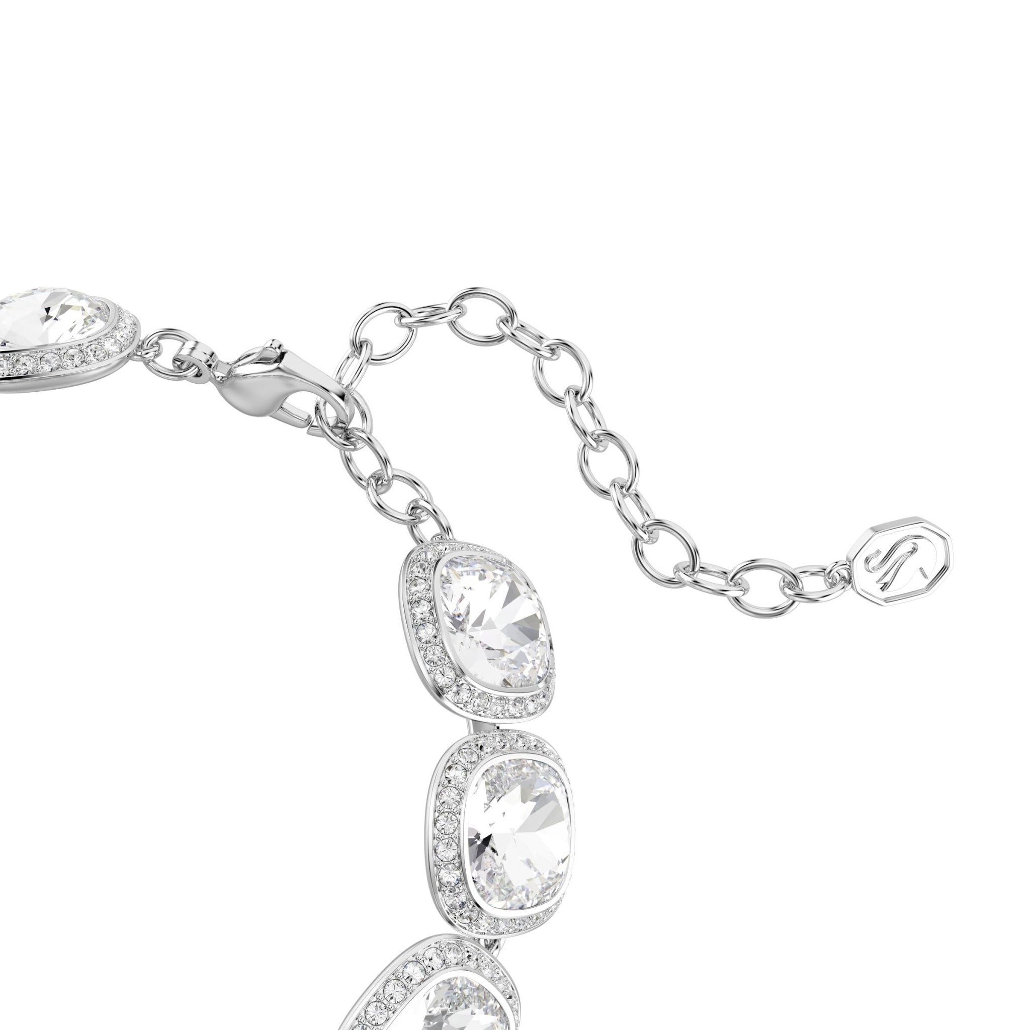 Una Angelic bracelet, Cushion cut, White, Rhodium plated -Swarovski