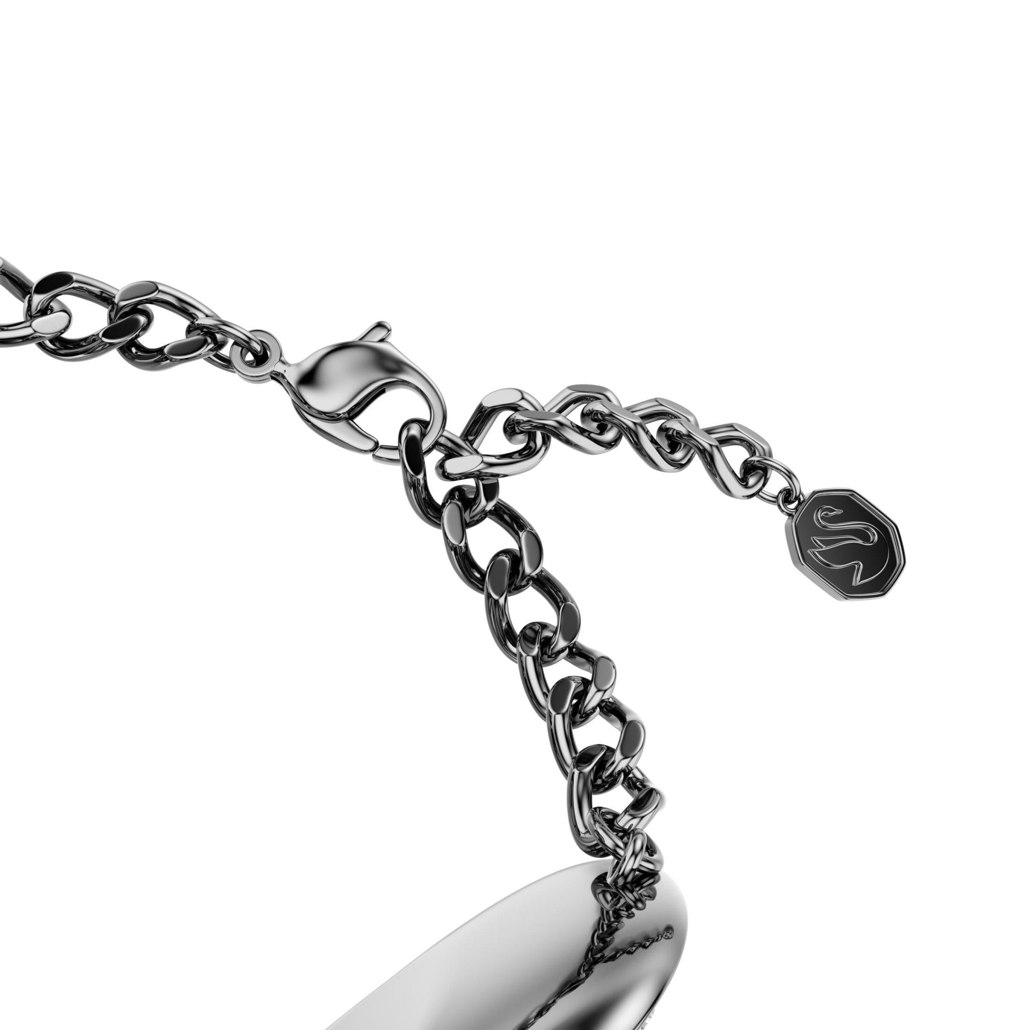 Una Angelic bracelet, Cushion cut, White, Ruthenium plated -Swarovski