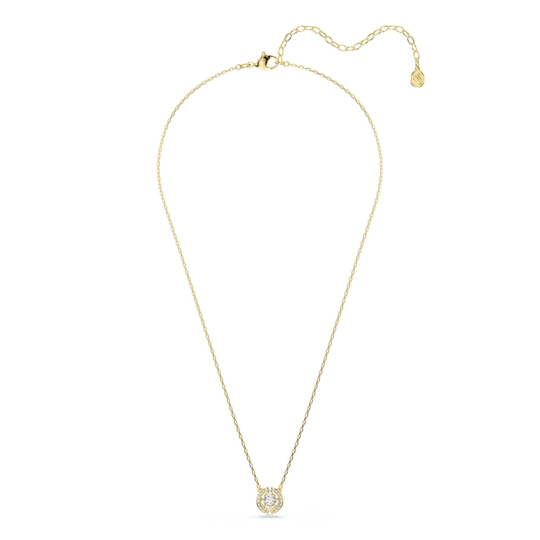 Una Angelic pendant, Mixed cuts, White, 18K gold finish -Swarovski