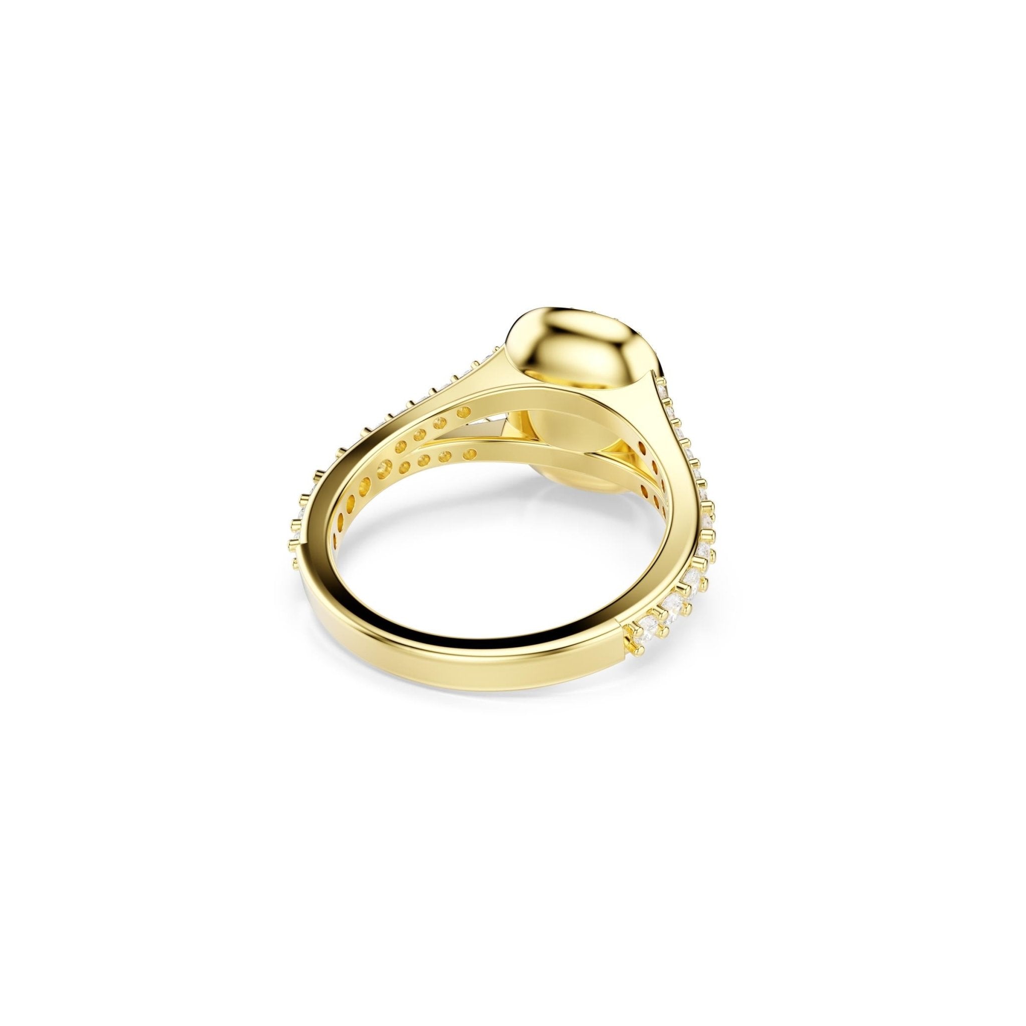 Una Angelic ring, Cushion cut, White, 18K gold finish -Swarovski