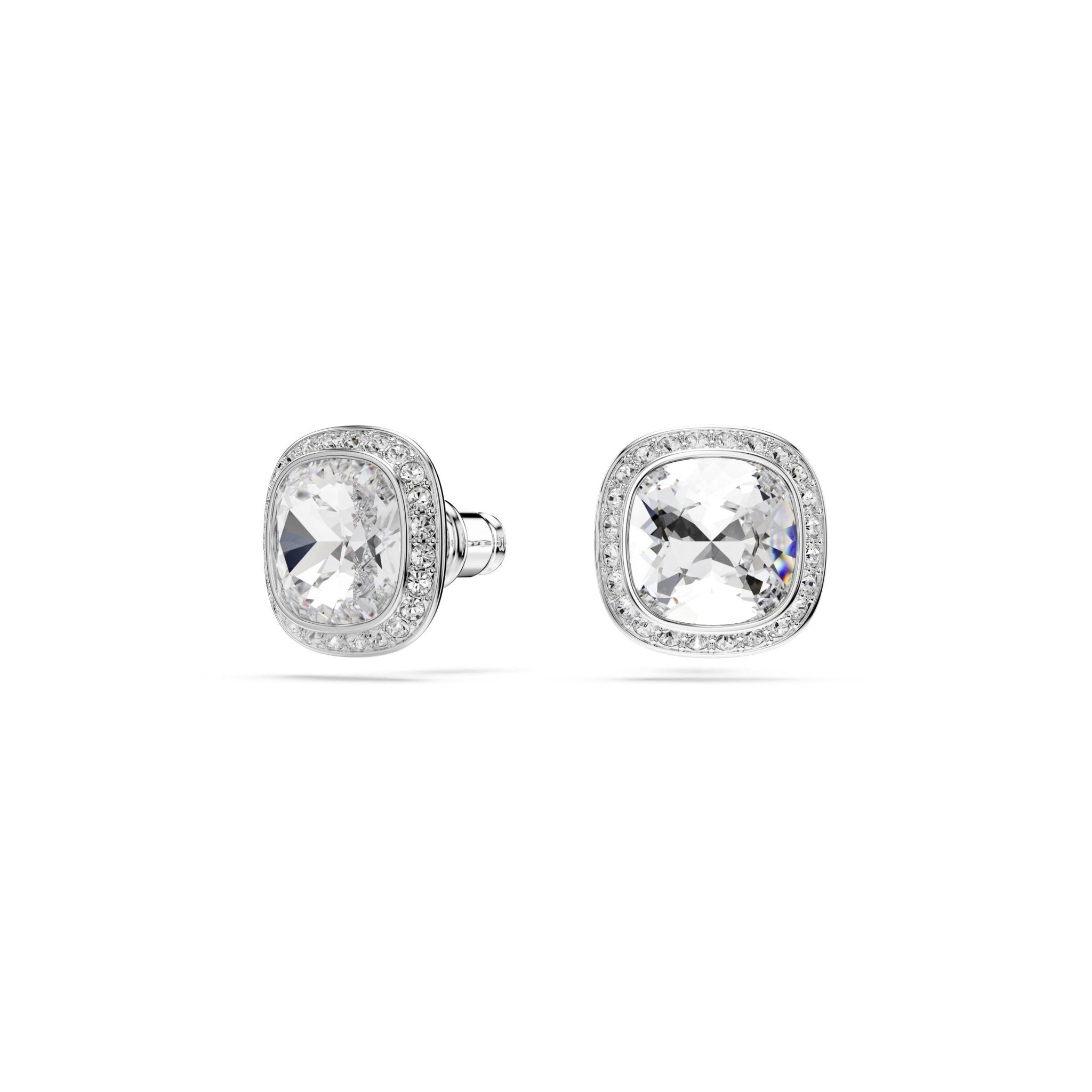 Una Angelic set, Cushion cut, White, Rhodium plated -Swarovski