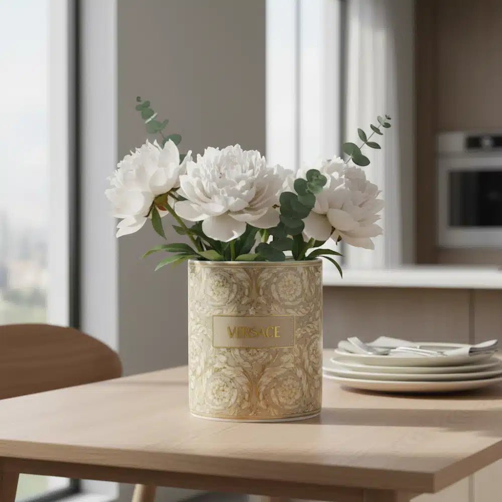 Versace Barocco Beige Vase 18cm -Versace