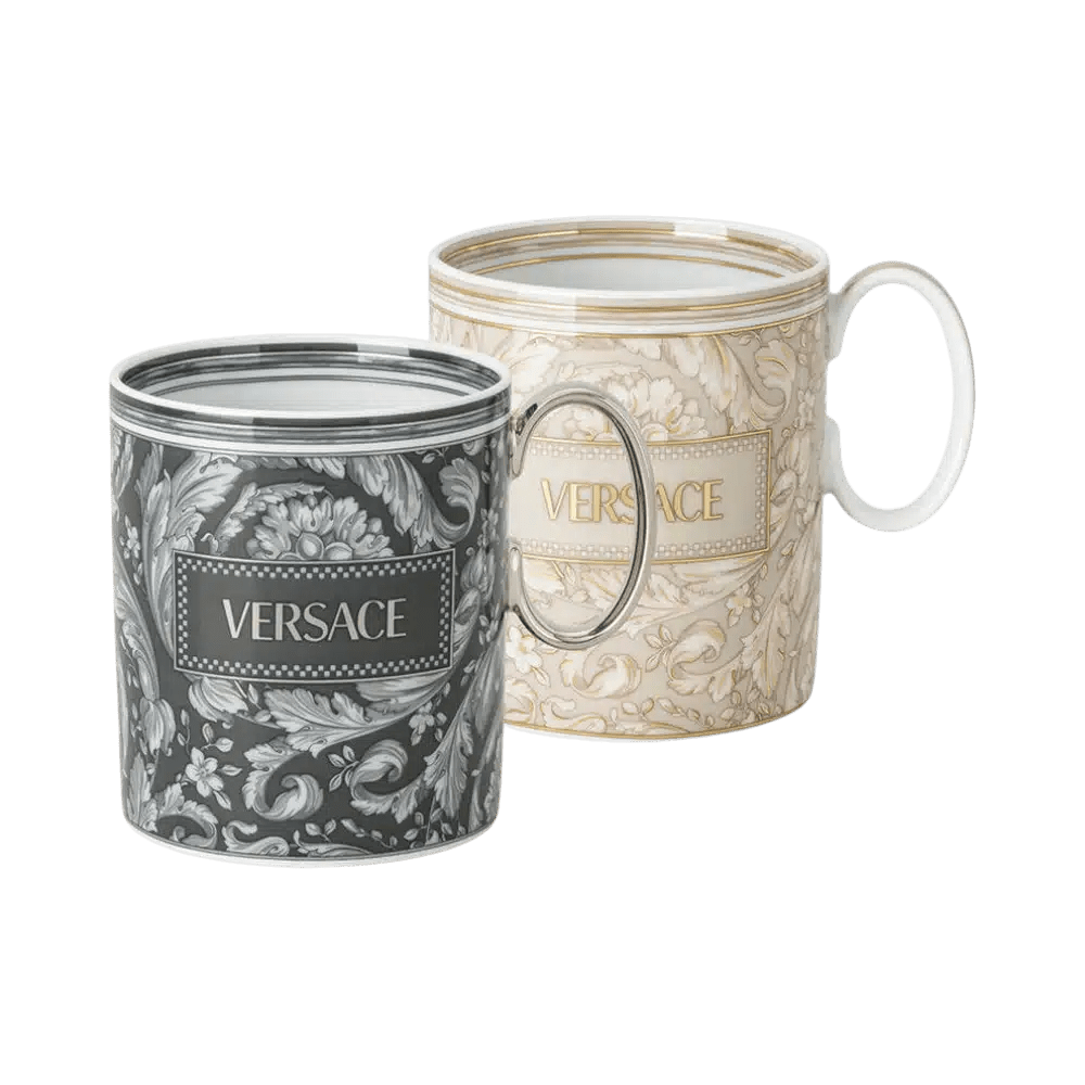 Versace Barocco Haze/Beige Set of 2 Mugs With Handle -Versace