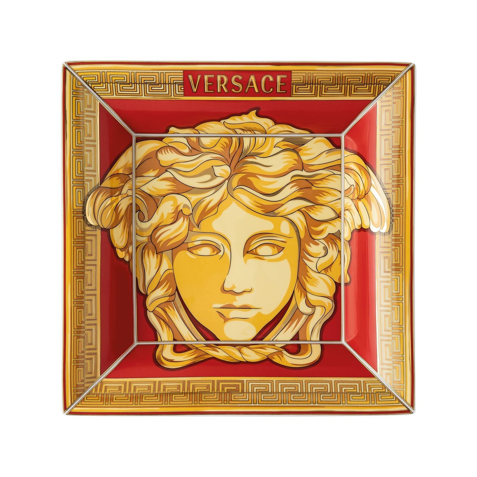 Versace Dish Square Medusa Amplified Golden Coin 28Cm -Versace