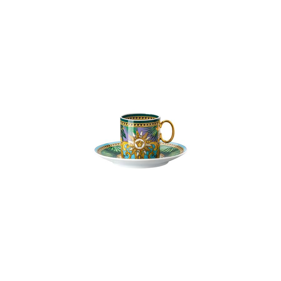 Versace Espresso Cup & Saucer Jungle Animal Green -Versace