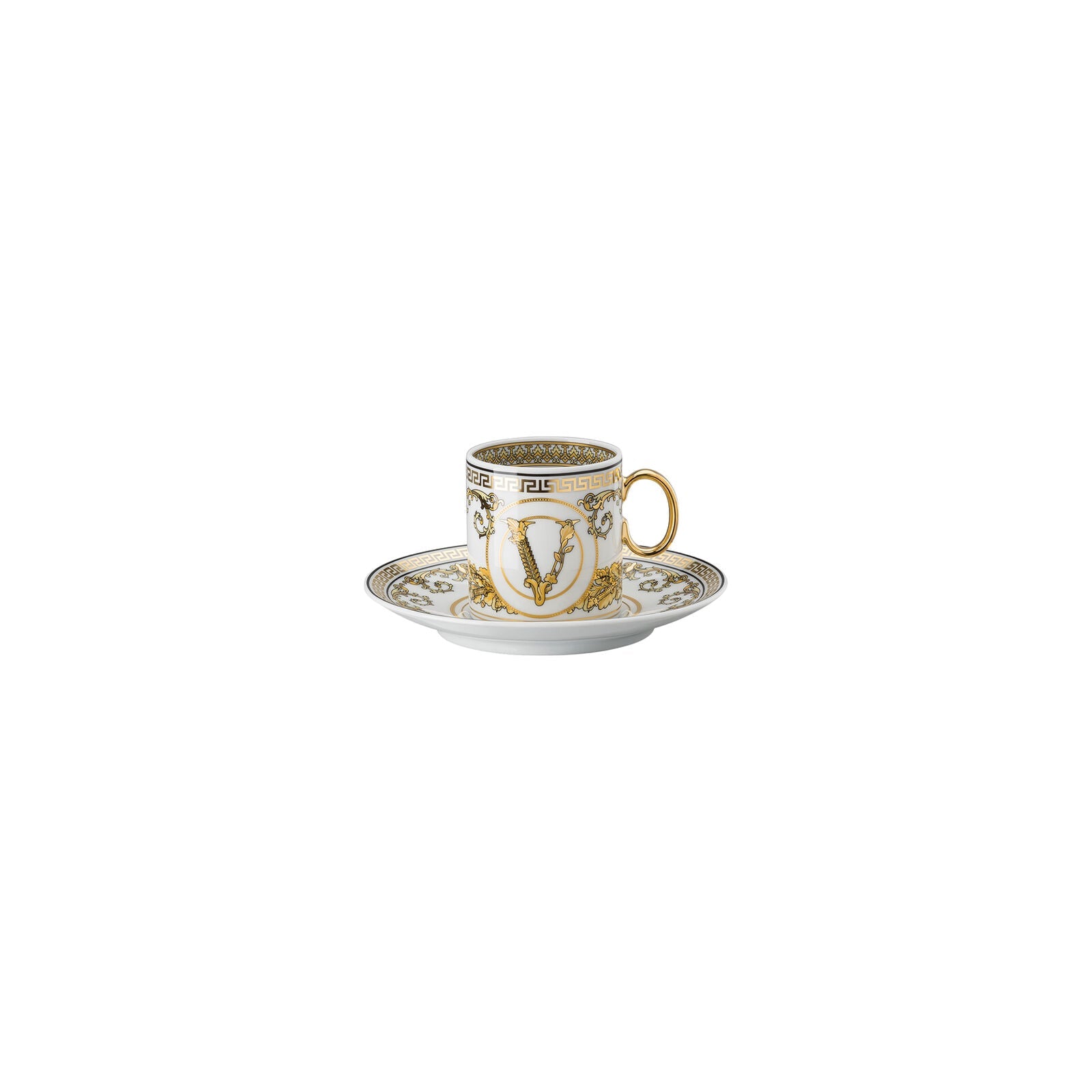 Versace Espresso Cup & Saucer Virtus Gala White -Versace