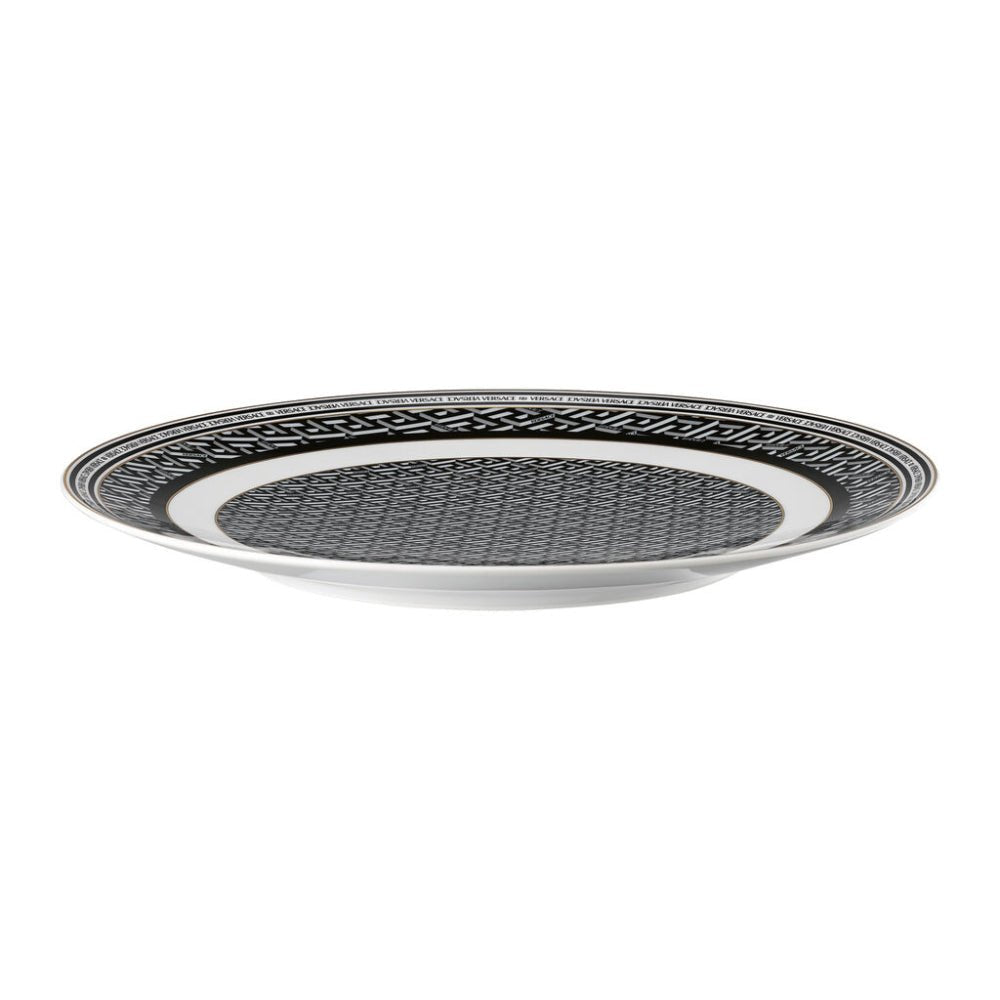 Versace Service Plate La Greca Signature Black 33cm -Versace