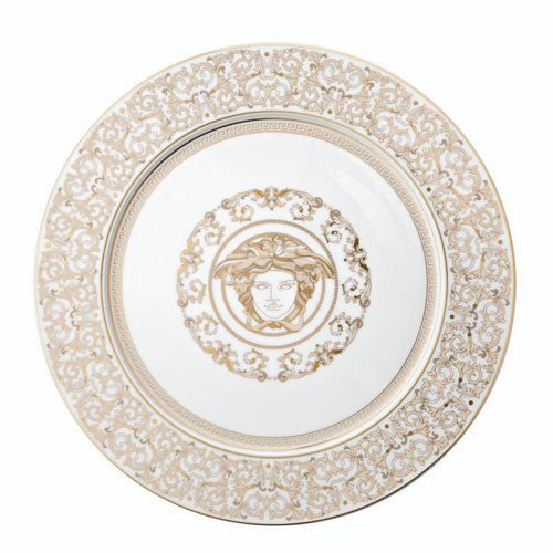 Versace Service Plate Medusa Gala (White and Gold)(33cm) -Versace