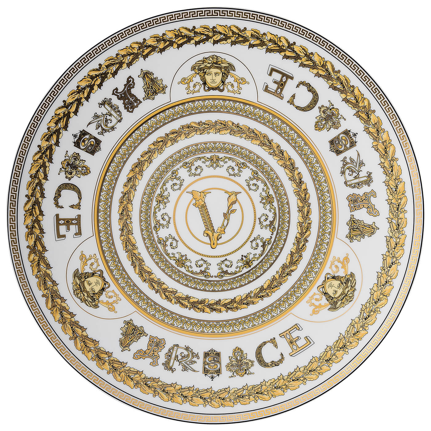 Versace Service Plate Virtus Gala White 33cm -Versace