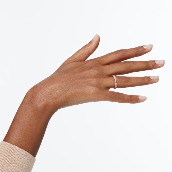 Vittore Marquise Ring, White, Rose-Gold Tone Plated -Swarovski