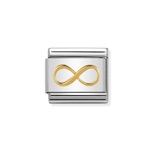 Nomination Symbol Infinity 18K gold jewelry piece featuring a sleek infinity design with polished finish.