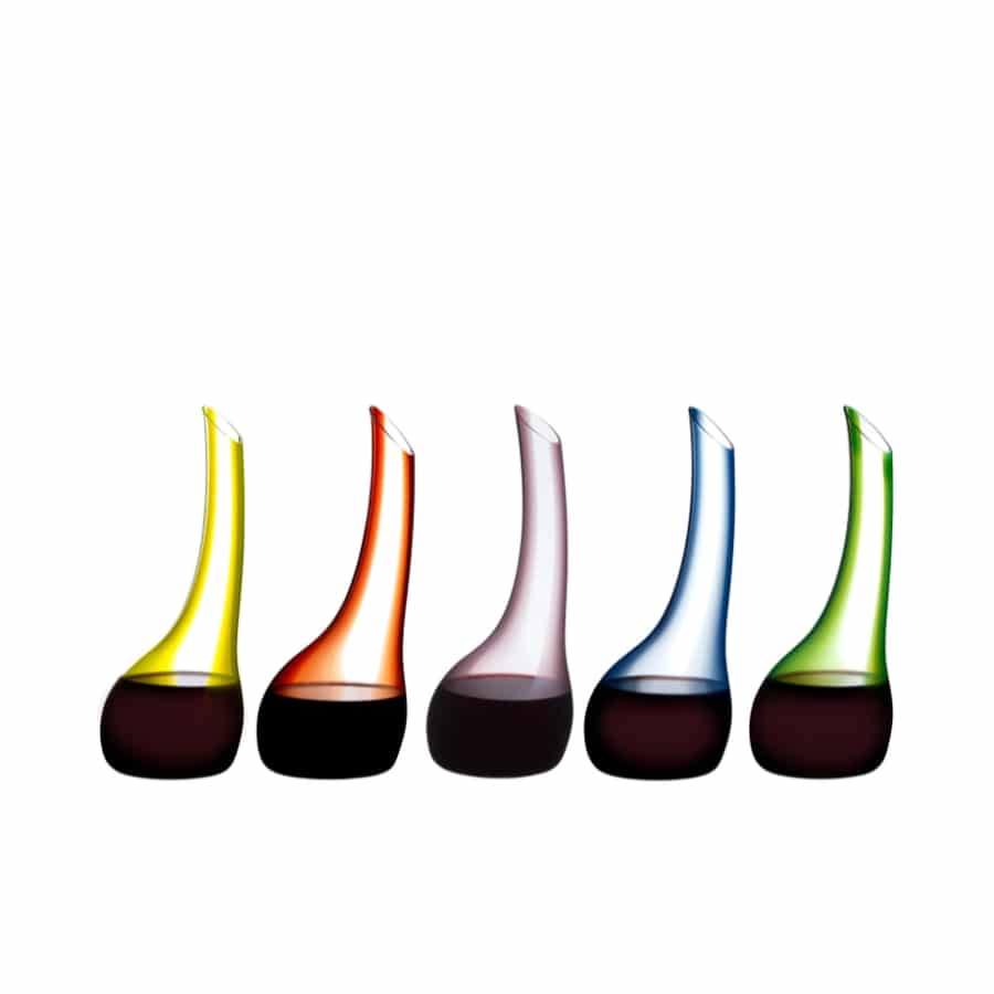 Riedel Cornetto Confetti Red wine decanter with colorful confetti design and elegant shape for wine aeration and serving.