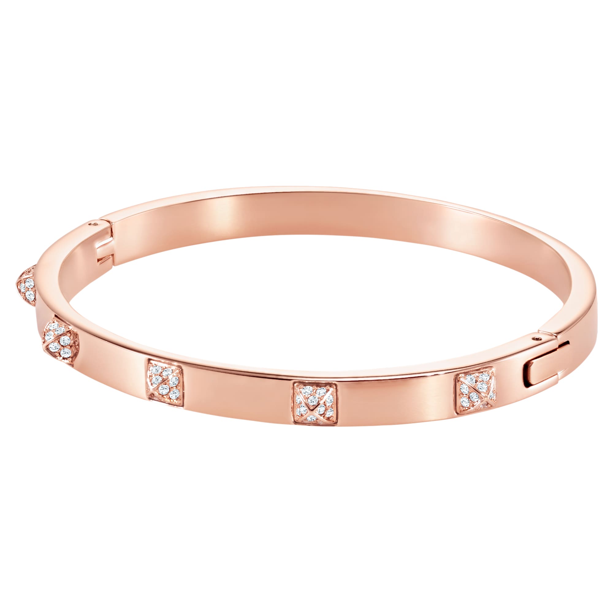 Swarovski Dextera Bangle Pavé with sparkling crystal accents and sleek silver-tone design, stylish jewelry accessory.