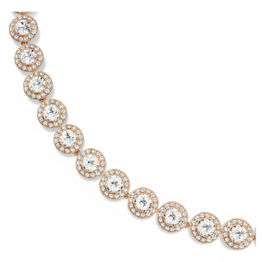 Swarovski Una Angelic necklace with round cut white crystal, medium size, rose gold-tone plated, elegant jewelry with intricate design