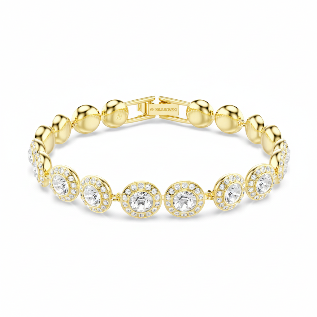 Swarovski Angelic bracelet featuring sparkling crystals and a delicate design on a silver-tone chain.