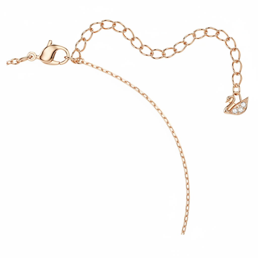 Swarovski Una Clover Necklace in pink with rose-gold tone plating featuring a delicate floral pendant.