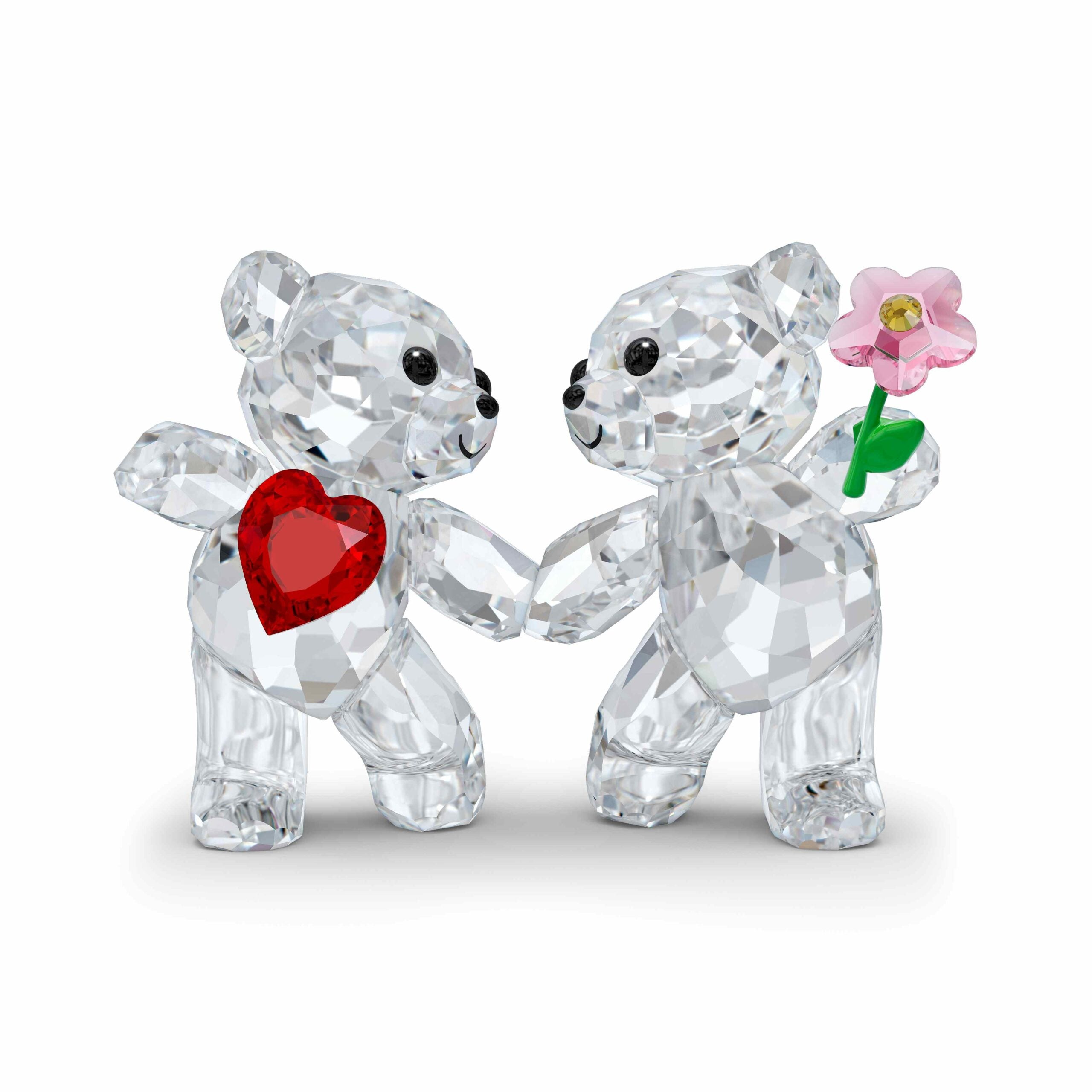 Swarovski Kris Bear ornament titled "Happy Together" featuring two crystal bears with intricate detailing and sparkling finish.
