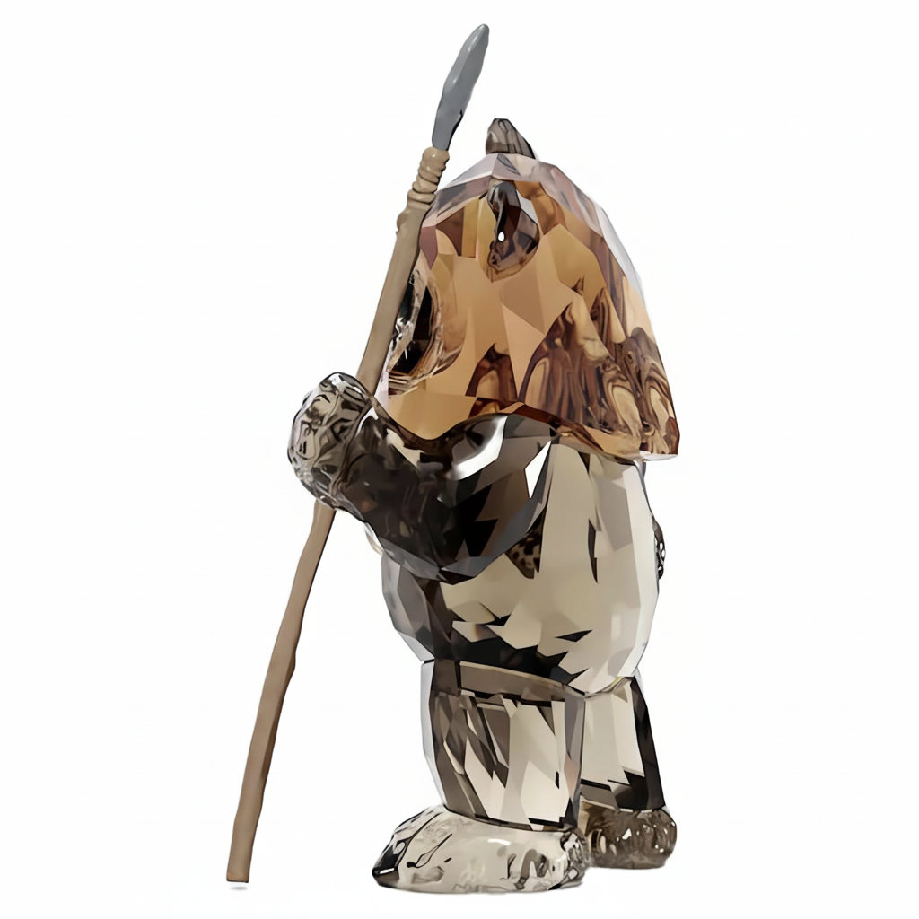 Swarovski Swarovski Star Wars Ewok Wicket crystal figurine with detailed craftsmanship and sparkling accents.