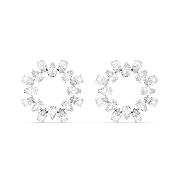 Swarovski Millenia:pe Cir Pr White and Rhs jewelry with sparkling white crystals and intricate silver details.