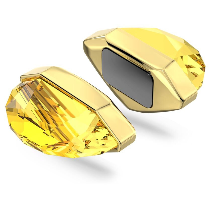 Swarovski Lucent single yellow gold-tone ear cuff with magnetic closure, stylish jewelry accessory for pierced ears
