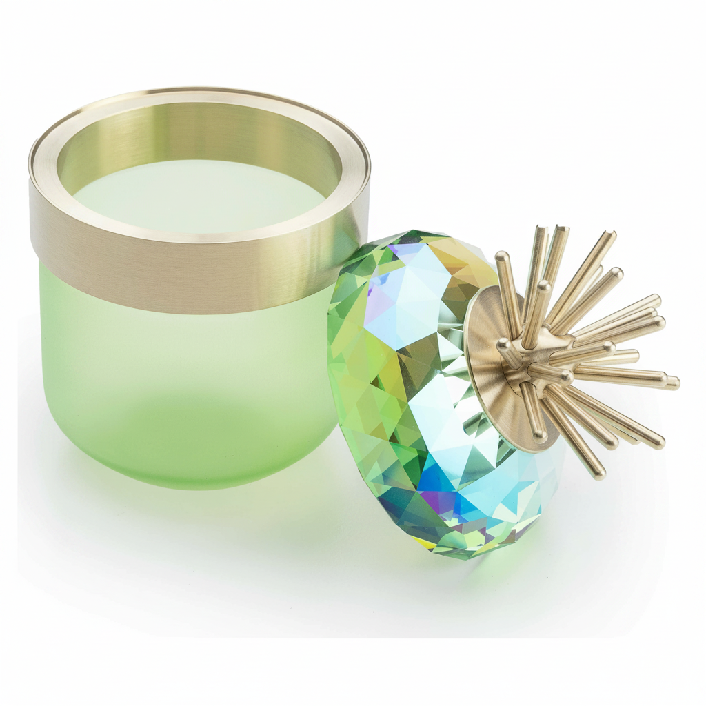 Swarovski Jungle Beats Decor Box Andoki in light green with intricate crystal details and jungle-inspired design.