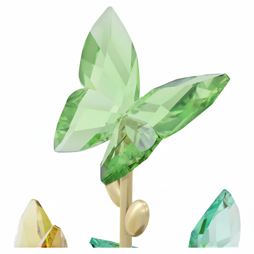 Swarovski Jungle Beats butterfly bell jar with intricate crystal butterfly design inside, elegant glass dome display.