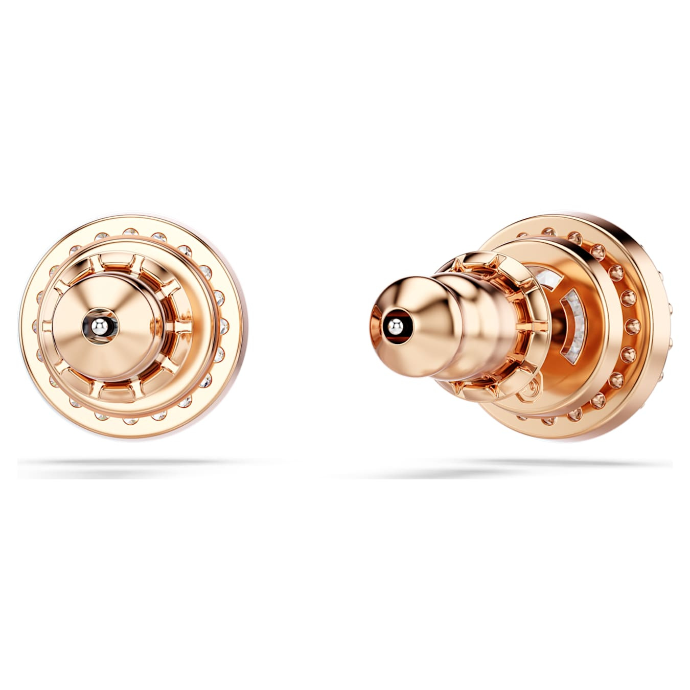 Swarovski Una Angelic stud earrings with round-cut pavé white crystals in rose gold-tone plated setting