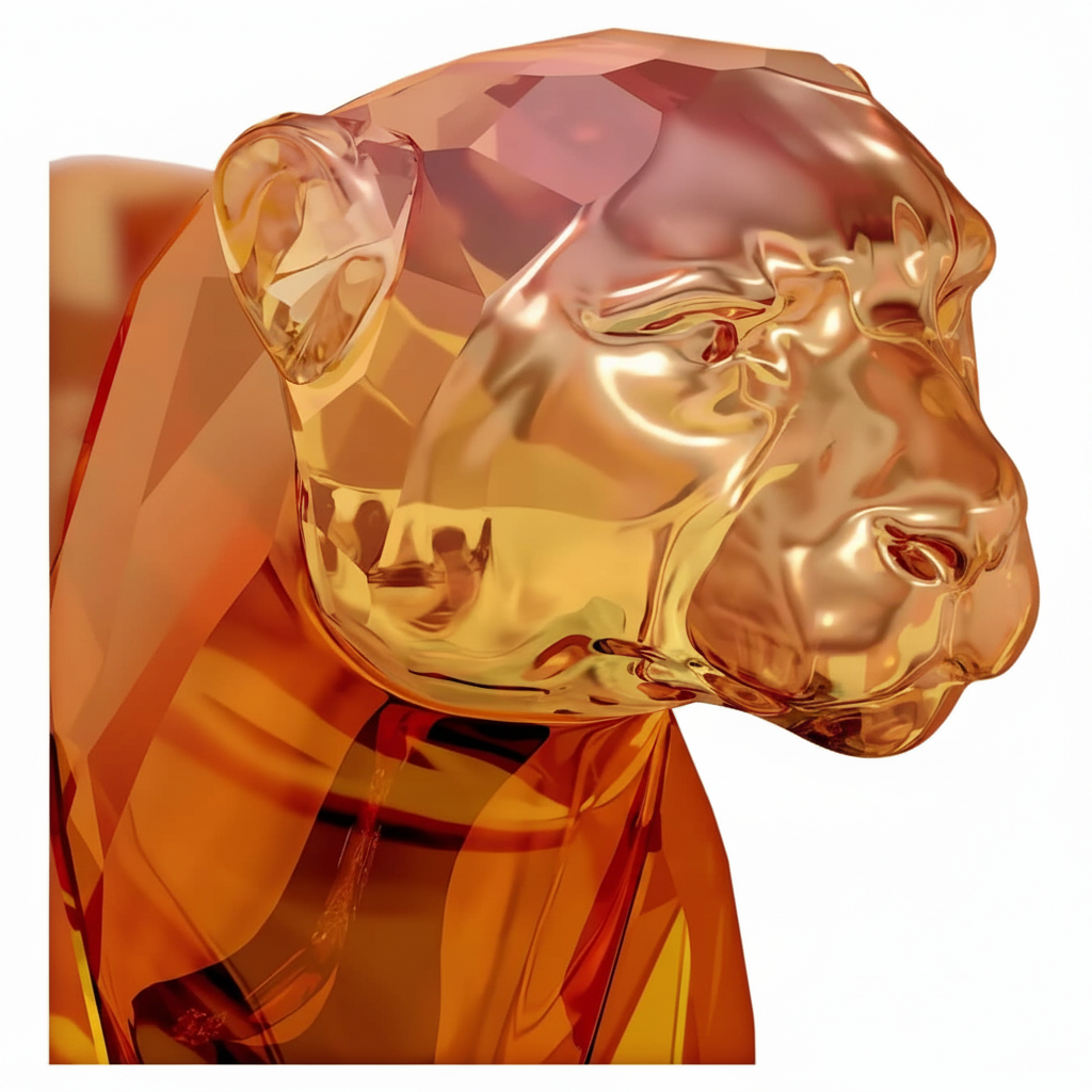 Swarovski Limited Edition The Cheetah crystal figurine with detailed gold accents and sparkling clear Swarovski crystals.