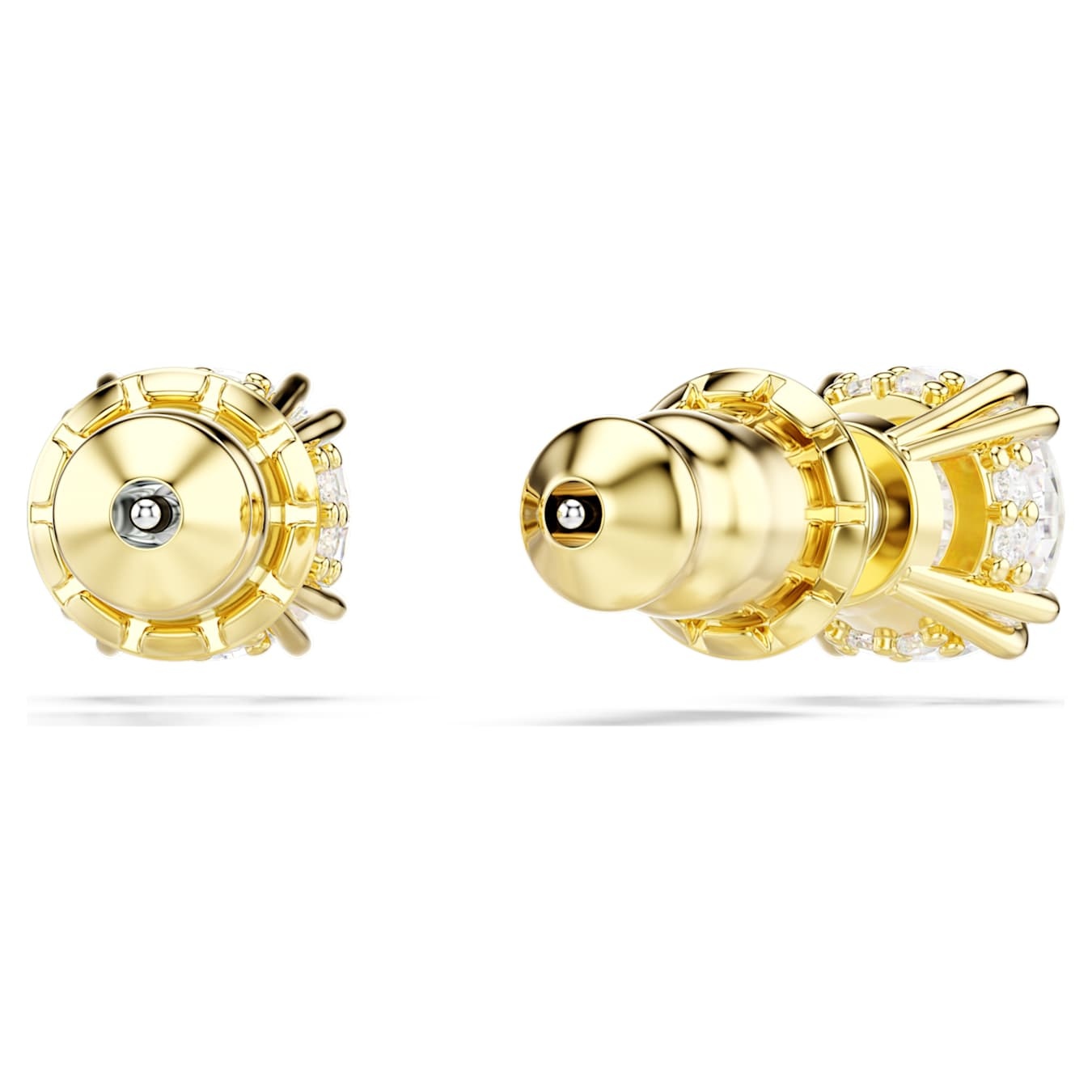 Swarovski Constella stud earrings with round cut crystals, showcasing elegant jewelry design and sparkling gemstone details.