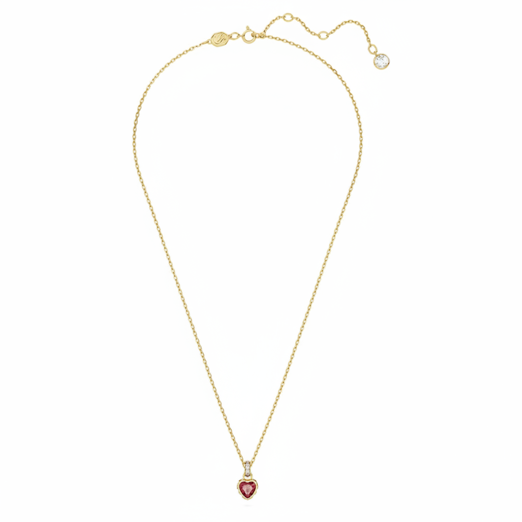 Swarovski Chroma pendant Heart in red with gold-tone plating, featuring sparkling crystal details and a delicate chain.