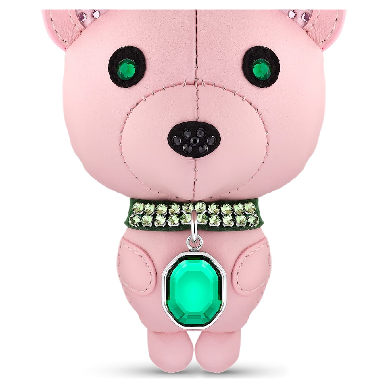 Swarovski Icons Bear key ring in multi-coloured crystals with stainless steel chain and ring.