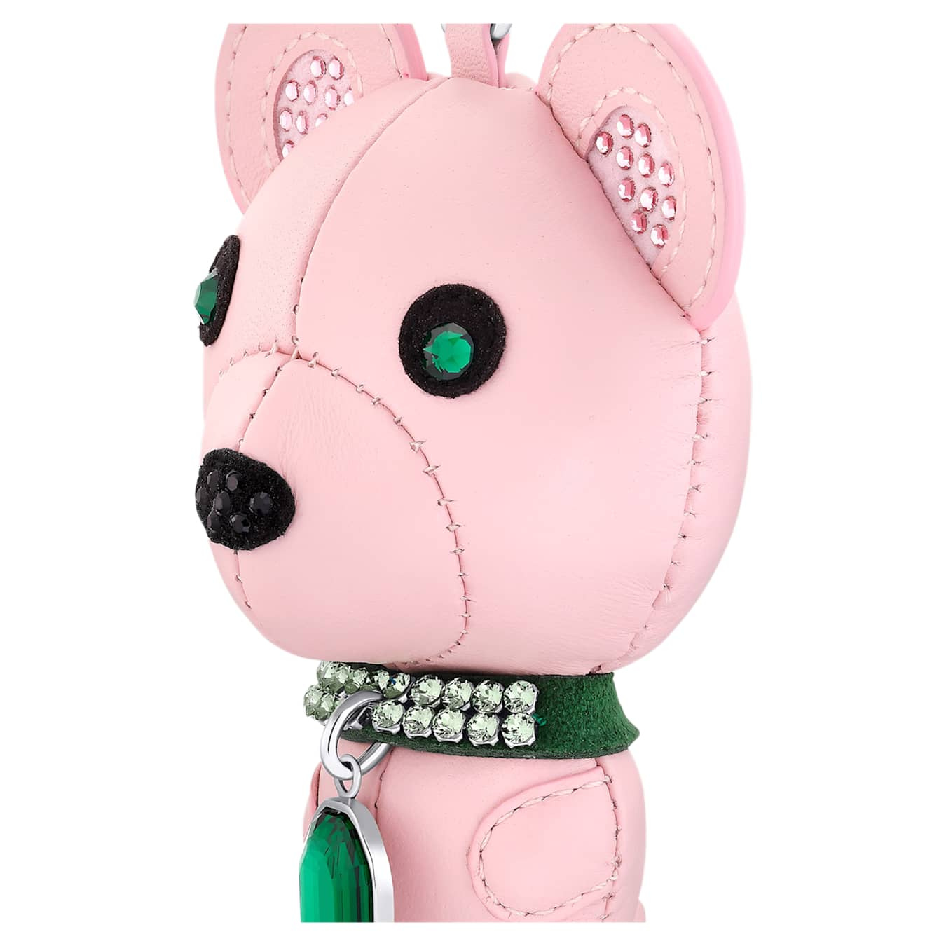 Swarovski Icons key ring featuring a multi-colored bear charm made of stainless steel with sparkling details.