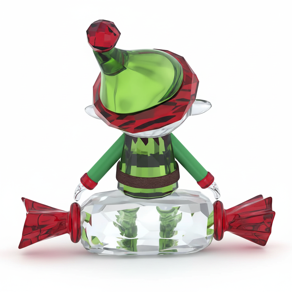 Swarovski Holiday Cheers Dulcis Elf figurine with sparkling details and festive attire, capturing holiday charm and elegance.