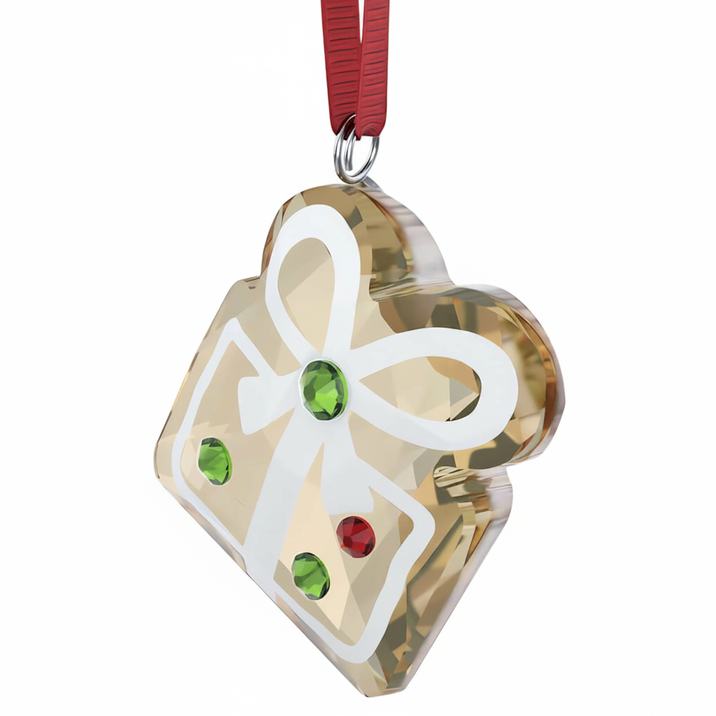 Swarovski Holiday Cheers Gingerbread Gift Ornament featuring intricate details and sparkling crystal accents.