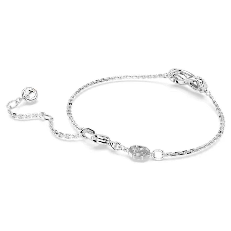 Swarovski Hyperbola bracelet with infinity design, white rhodium plating, featuring sparkling crystal accents.