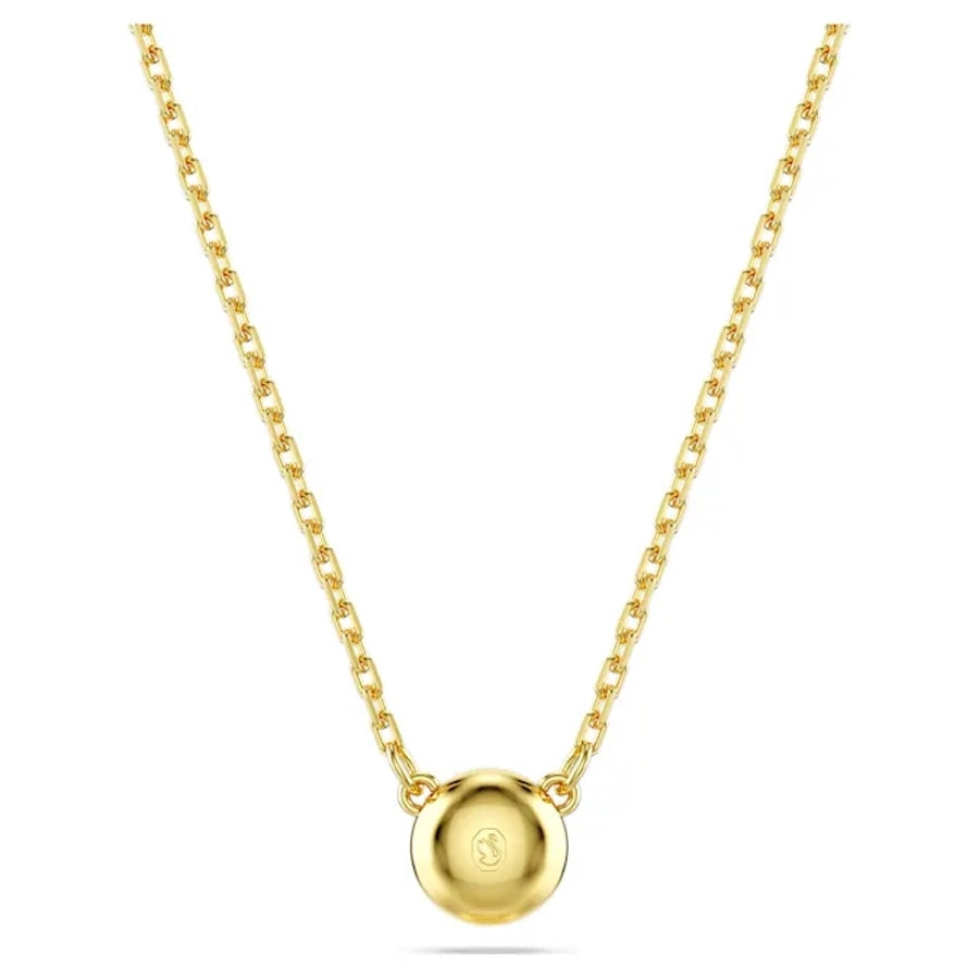 Swarovski Imber Pendant with round-cut clear crystals and white gold-tone plated setting, delicately crafted jewelry piece.