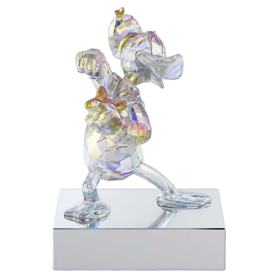Swarovski Mickey and Friends Donald Duck figurine with crystal detailing, featuring intricate craftsmanship and vibrant colors.