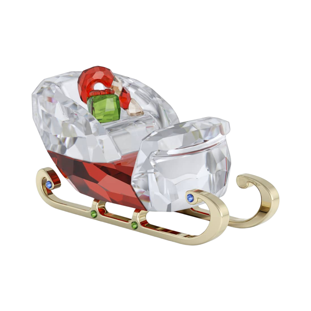 Swarovski Holiday Cheers Sleigh ornament featuring sparkling crystal details and festive holiday design.