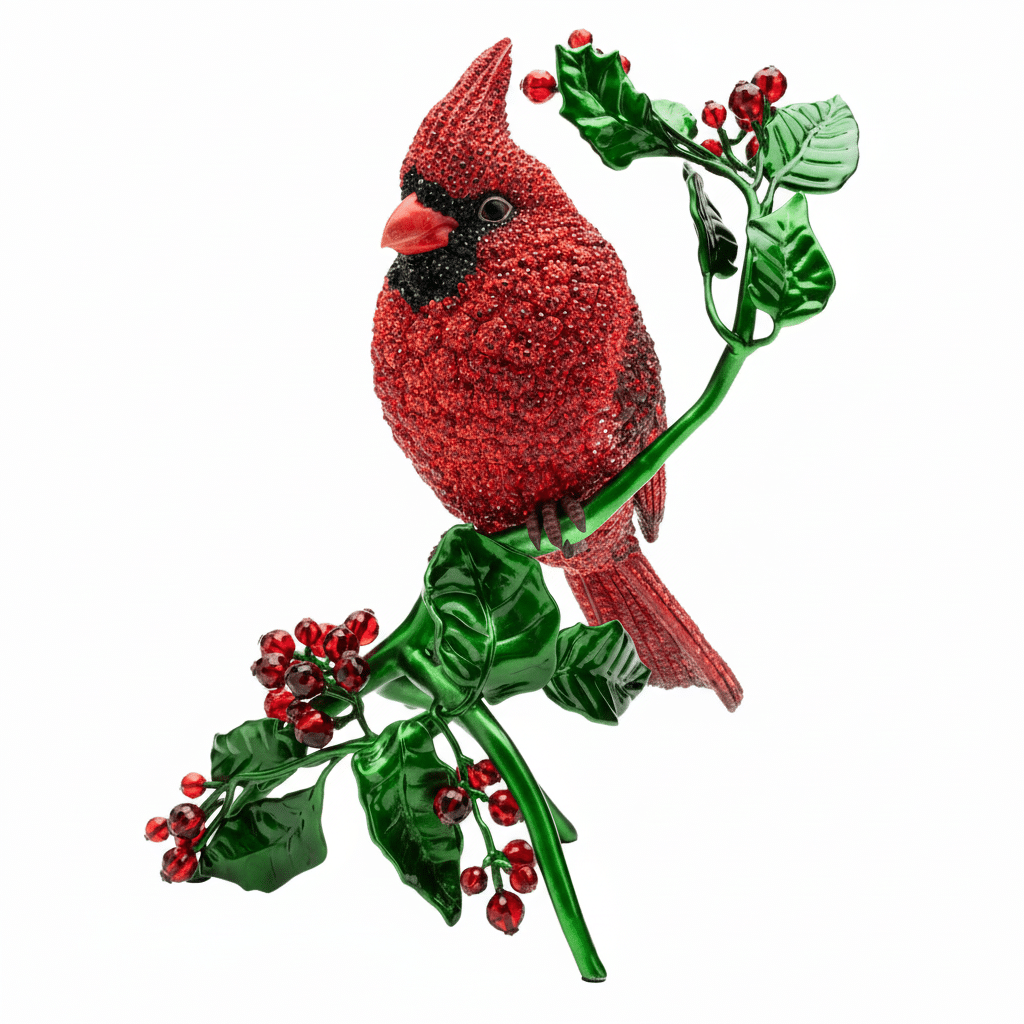 Swarovski Crystal Myriad Red Cardinal figurine with vibrant red and clear crystal details, showcasing intricate craftsmanship.